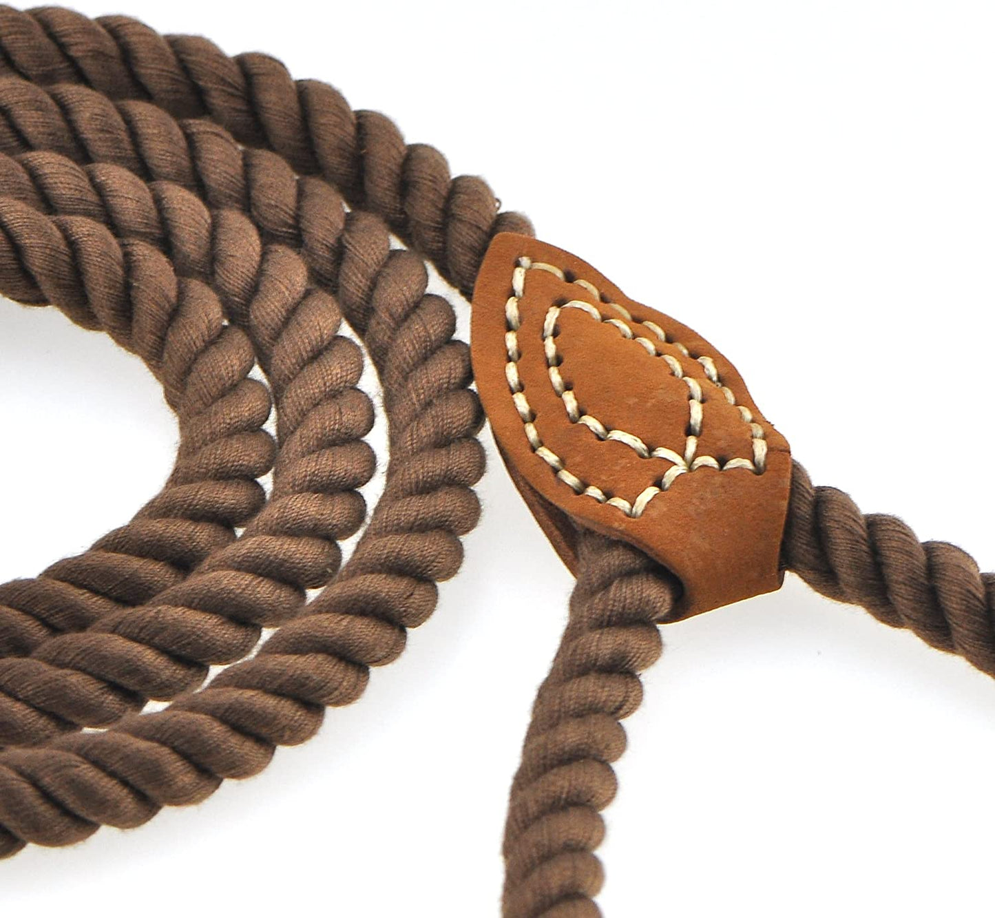 Braided Cotton Rope Leashes with Leather Tip