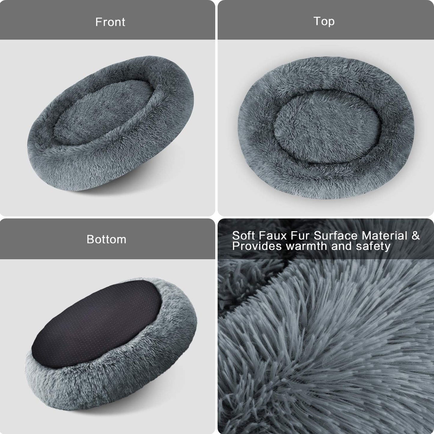 Soft Faux Fur Surface Cuddler Dog Bed