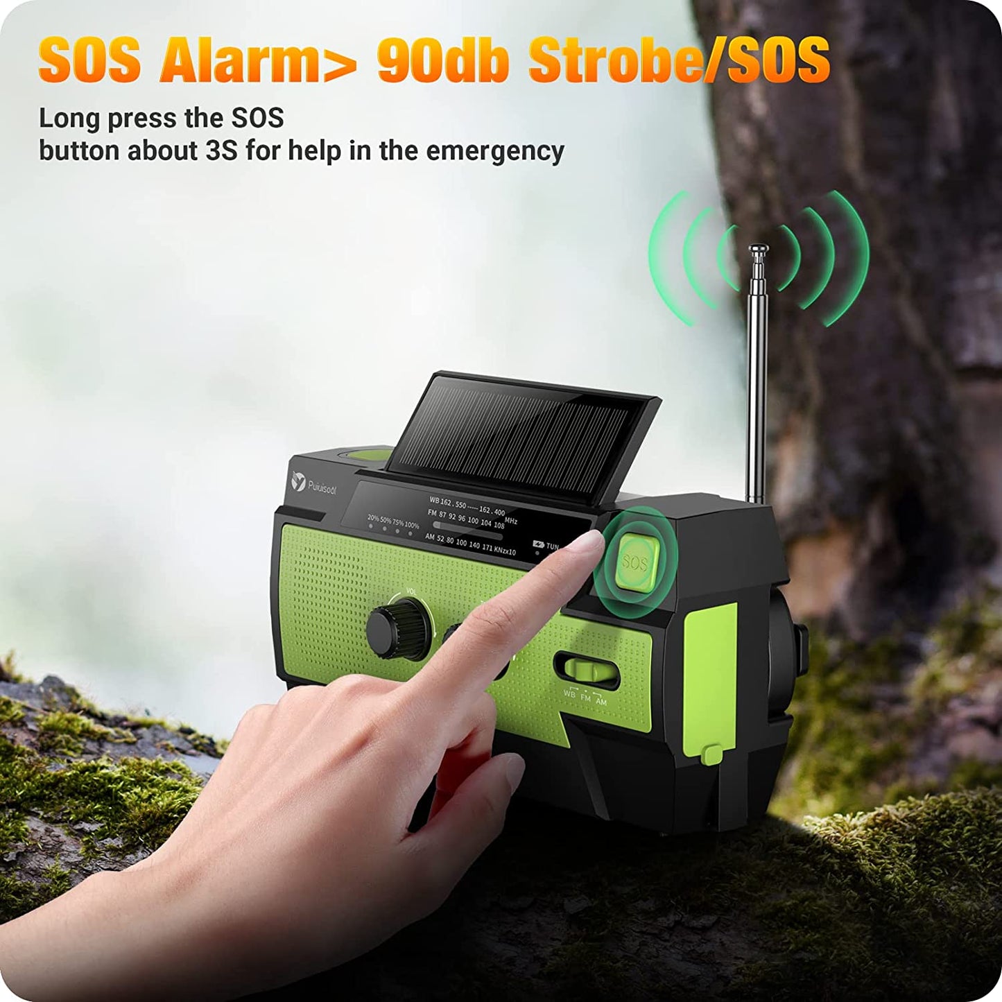 4000Mah Weather Radios with Hand Crank & Solar Charging