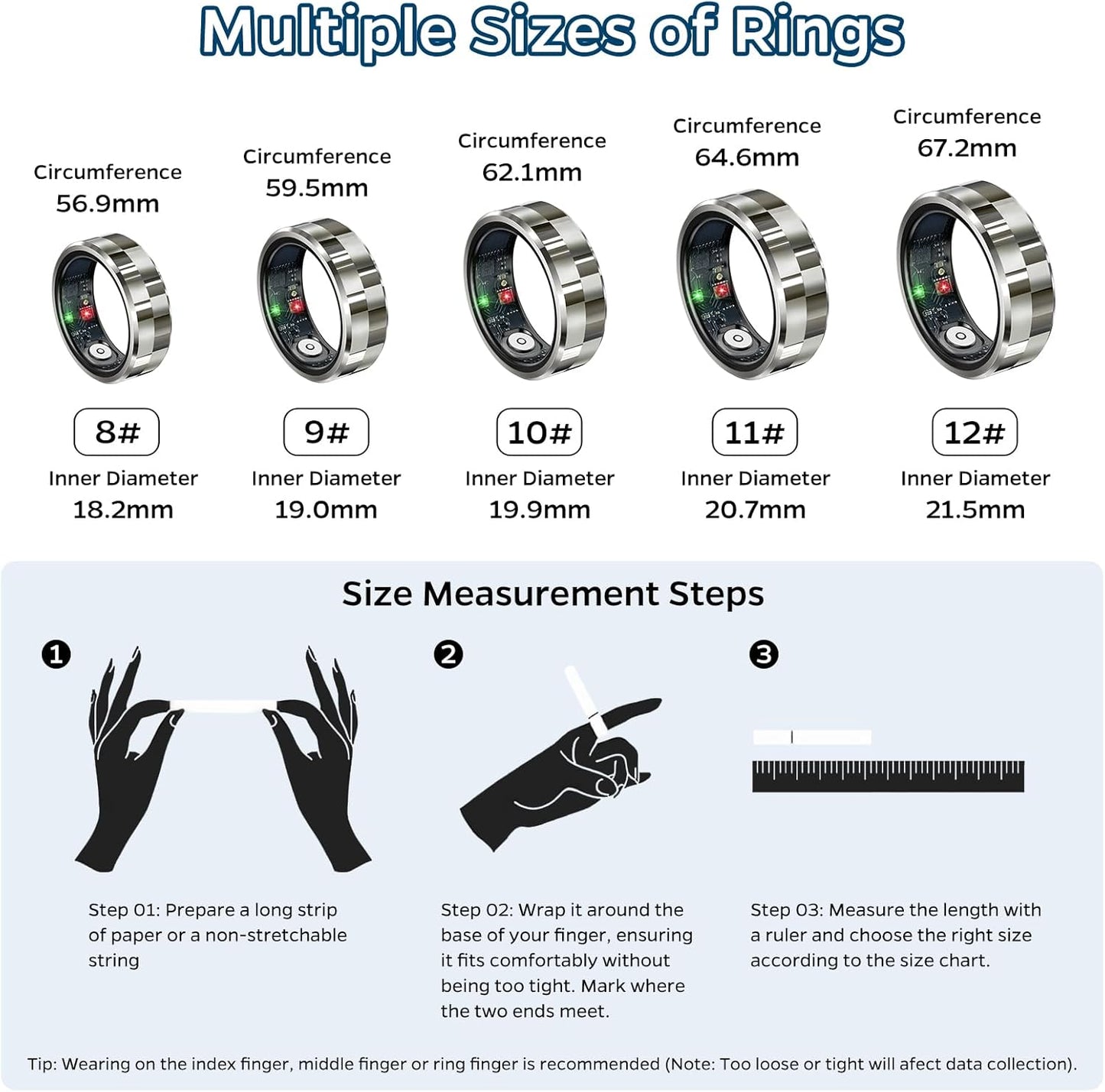 Smart Ring Health Tracker With Heart Rate