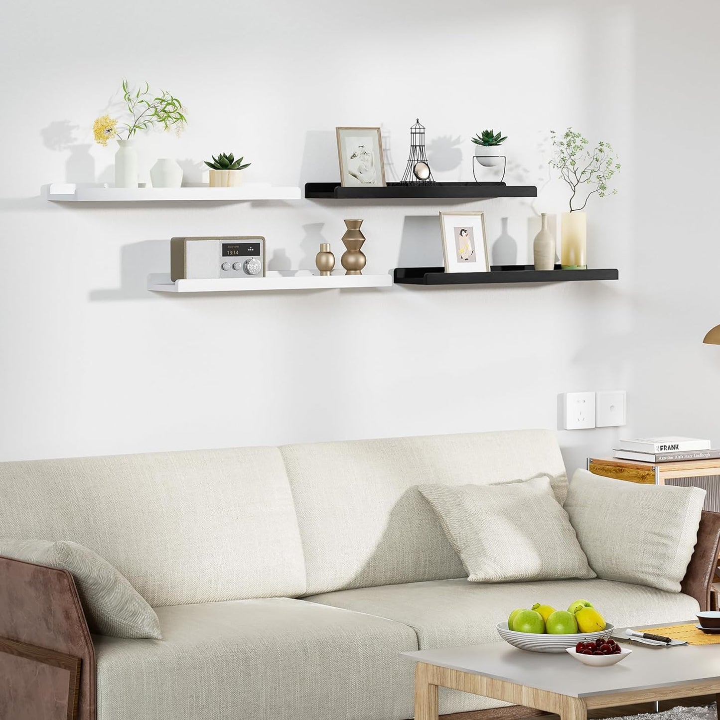 Black Long Floating Shelves for Wall