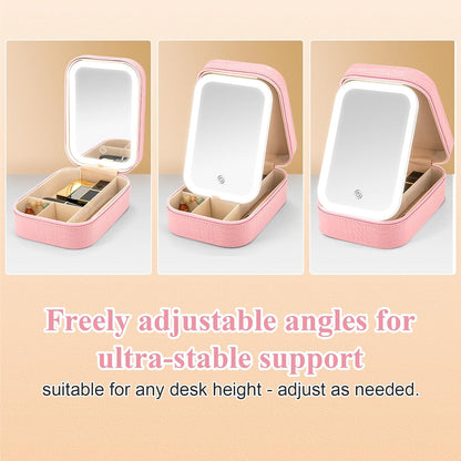 Makeup Mirror Case with 3 Color Light Settings