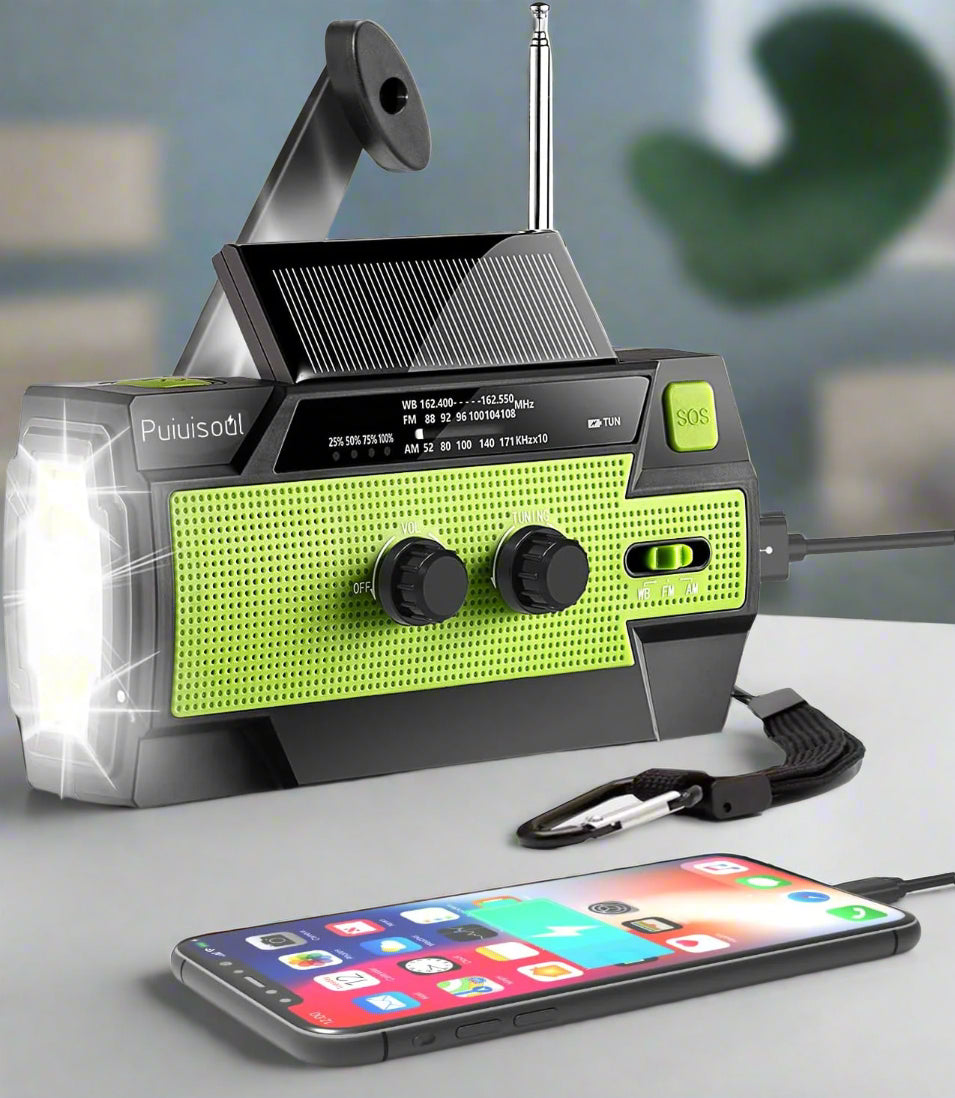 4000Mah Weather Radios with Hand Crank & Solar Charging
