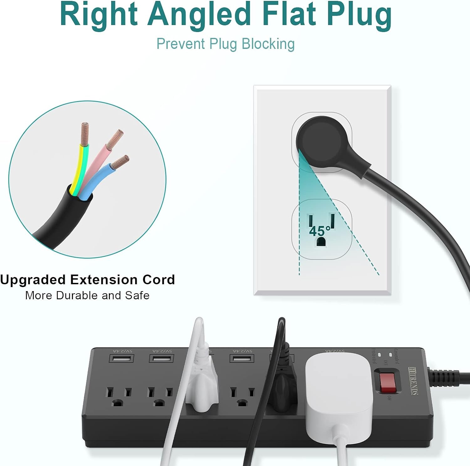 Power Strip with 6 AC Outlets & 6 USB Charging Ports