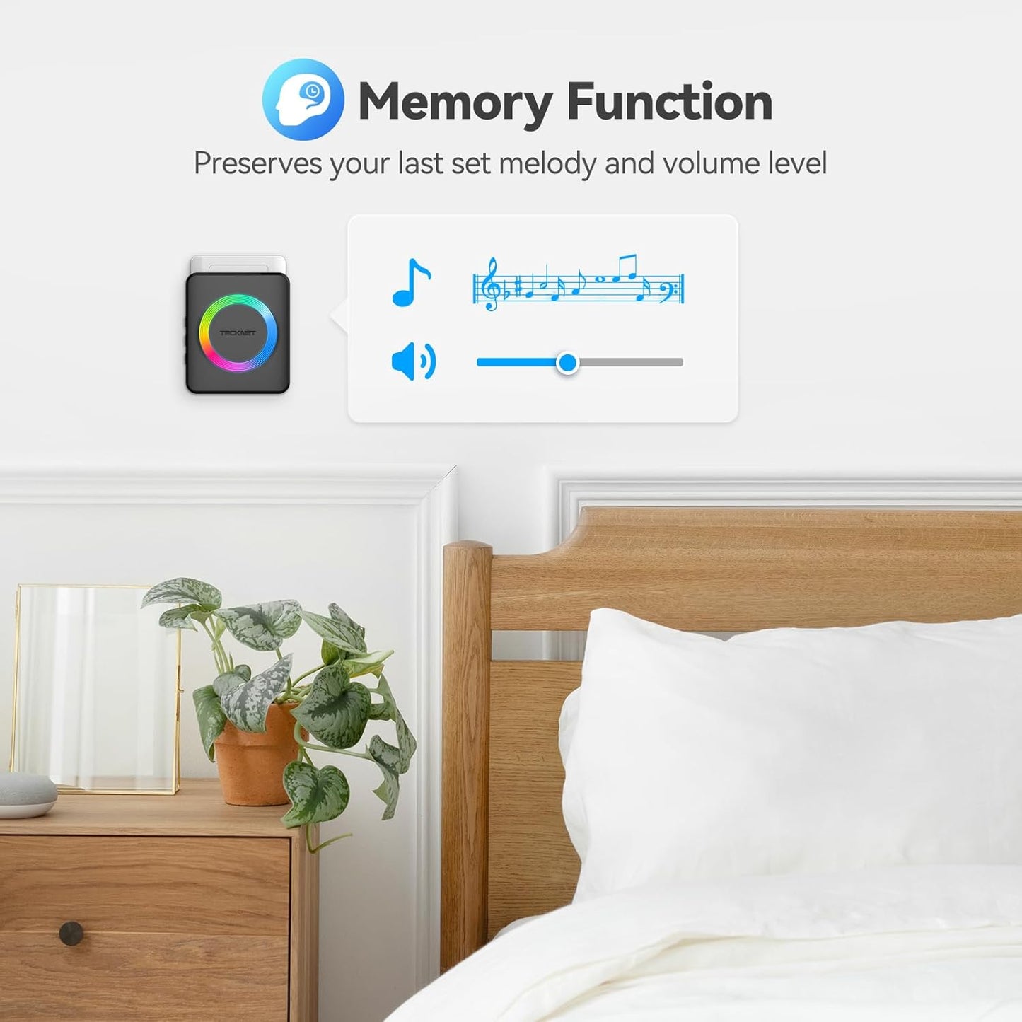 Wireless Doorbell with 2 Plug-In Receivers