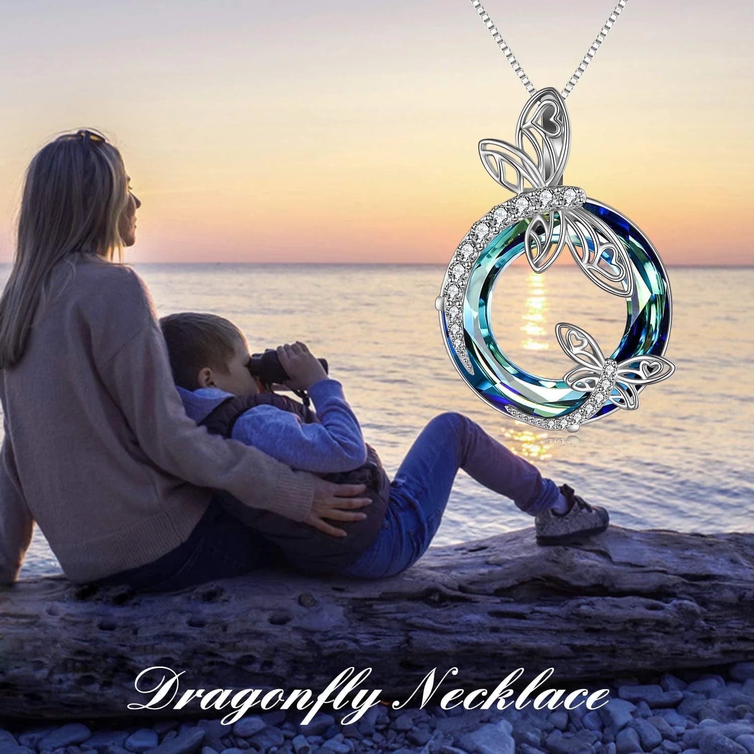 Sterling Silver Dragonfly Necklace 