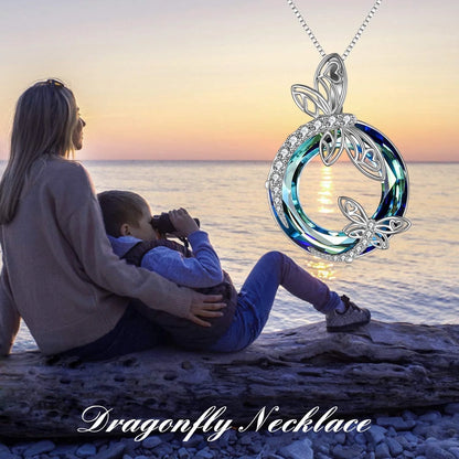 Sterling Silver Dragonfly Necklace 