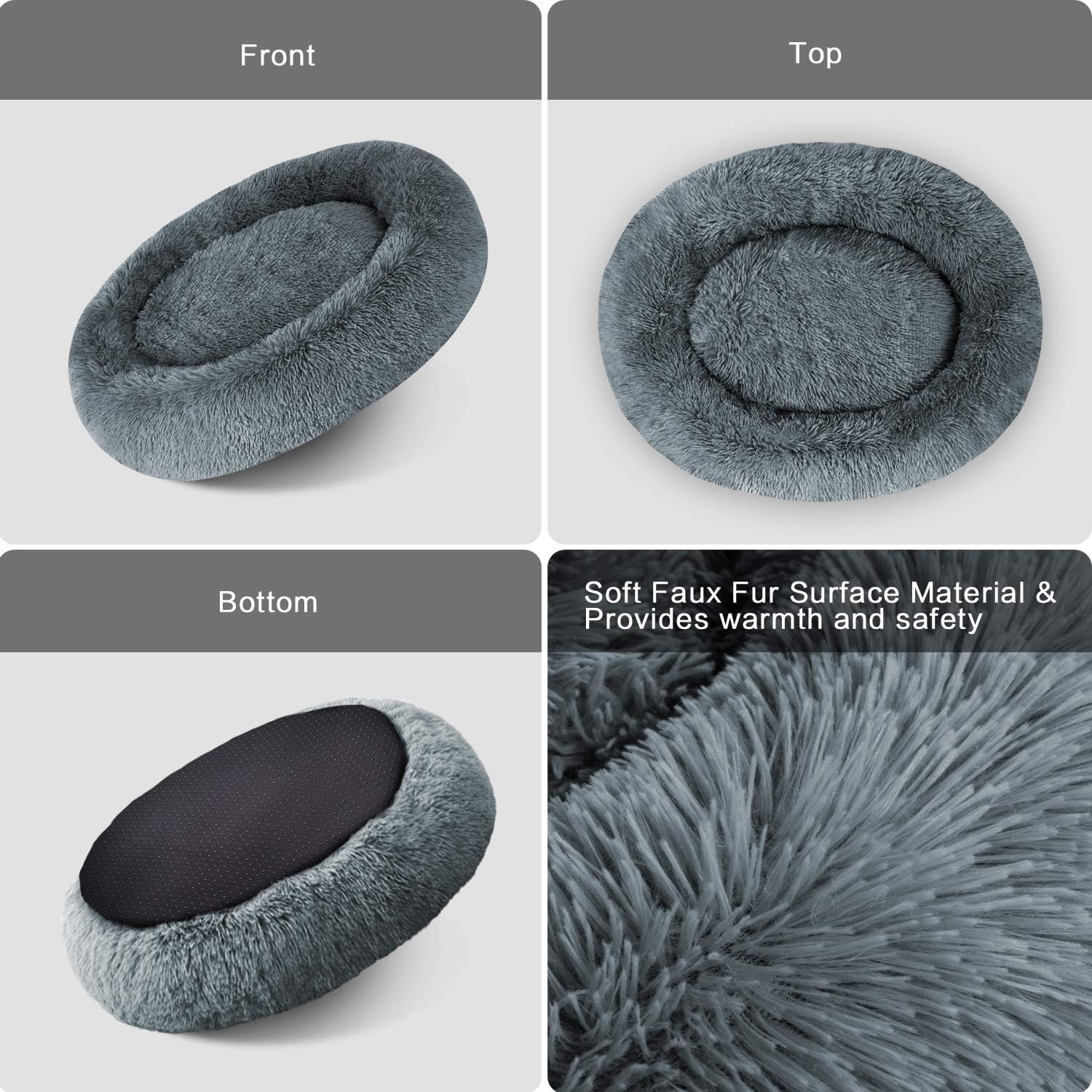 Soft Faux Fur Surface Cuddler Dog Bed