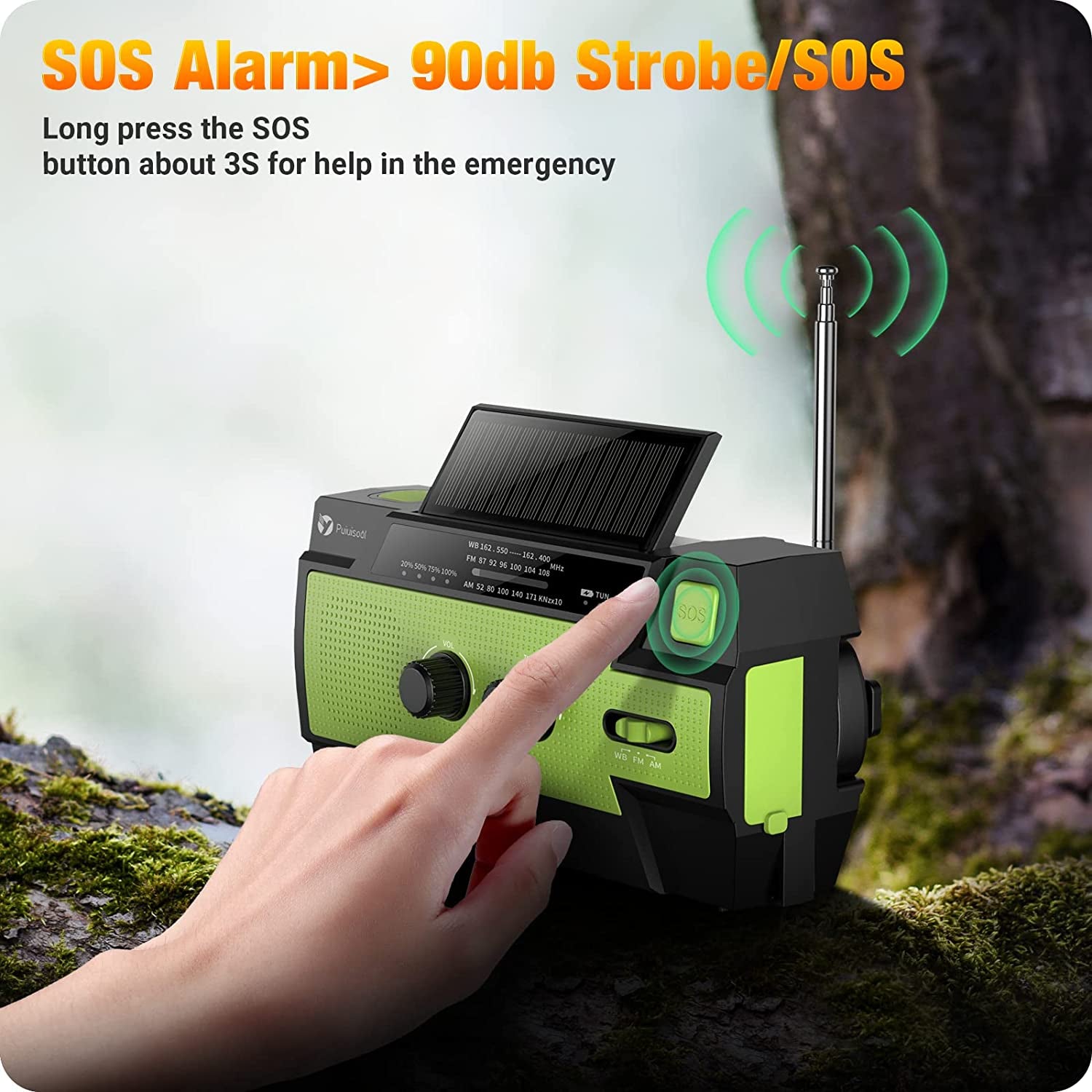 4000Mah Weather Radios with Hand Crank & Solar Charging