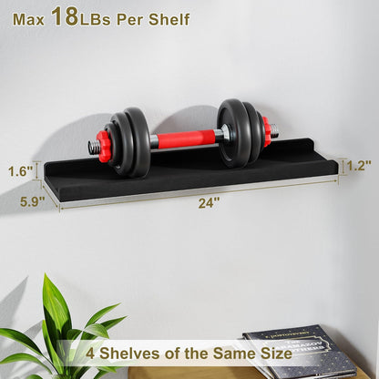 Black Long Floating Shelves for Wall