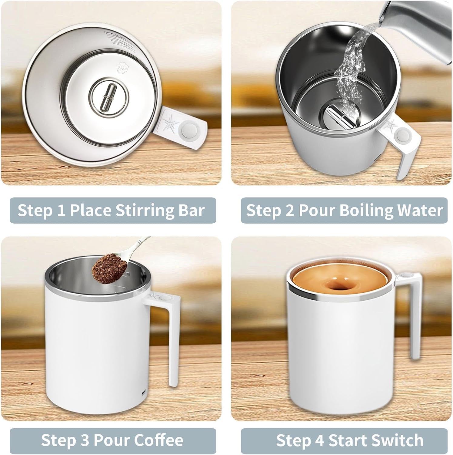 12.2 Oz Self Stirring Coffee Mug