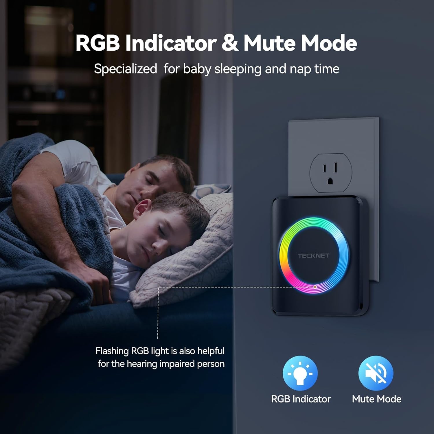 Wireless Doorbell with 2 Plug-In Receivers