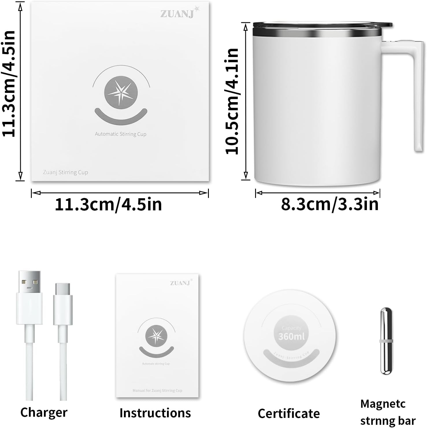 12.2 Oz Self Stirring Coffee Mug