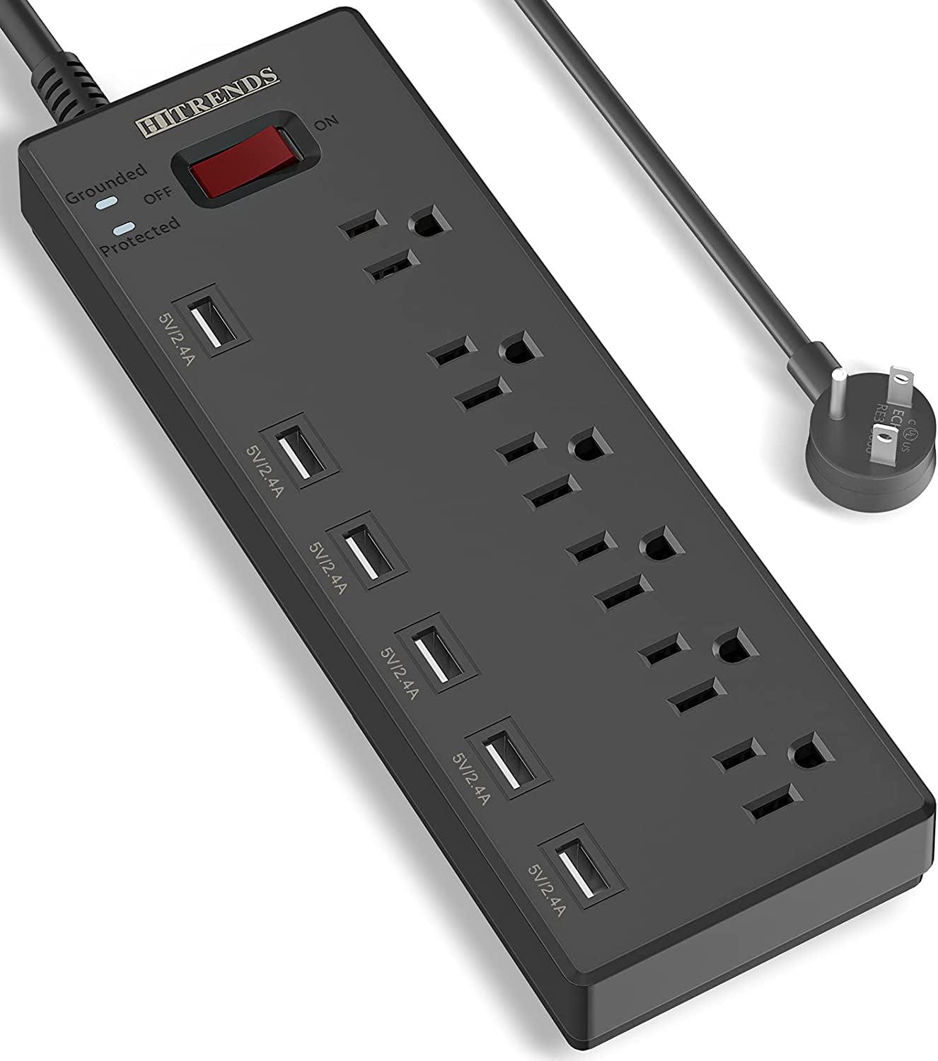 Power Strip with 6 AC Outlets & 6 USB Charging Ports
