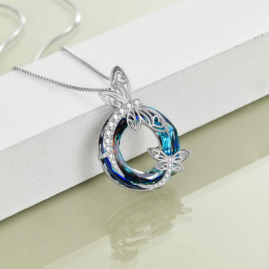 Sterling Silver Dragonfly Necklace 