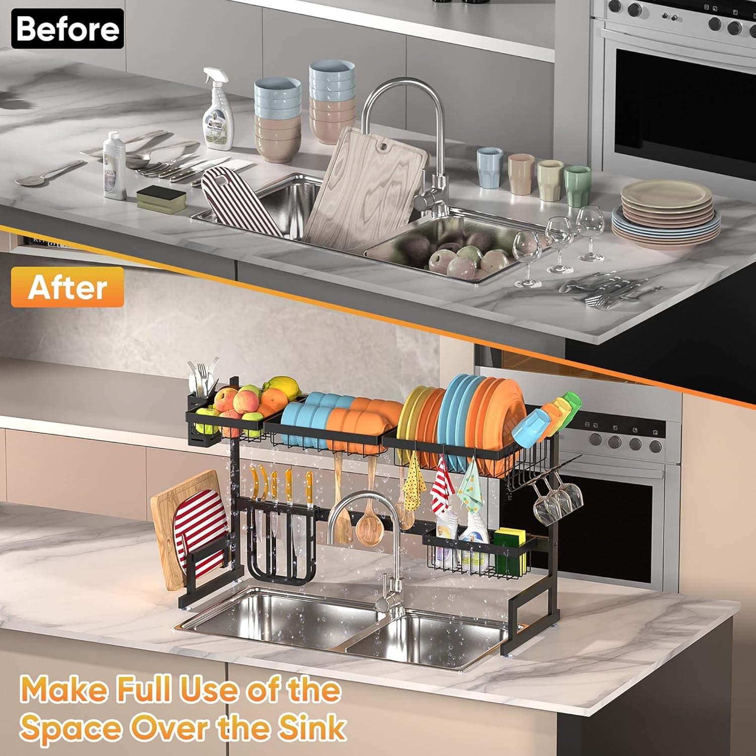 Stainless Steel Over Sink Dish Drying Rack
