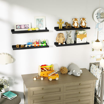 Black Long Floating Shelves for Wall